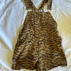 Weworewhat Linen Short Overalls